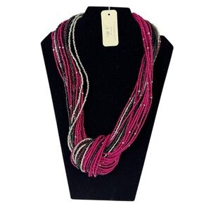 Bocar Multi Strand Beaded Knot Necklace